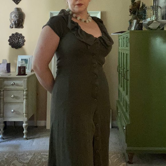 EUC Anthropologie Moth Green Knit Dress S - Picture 3 of 7